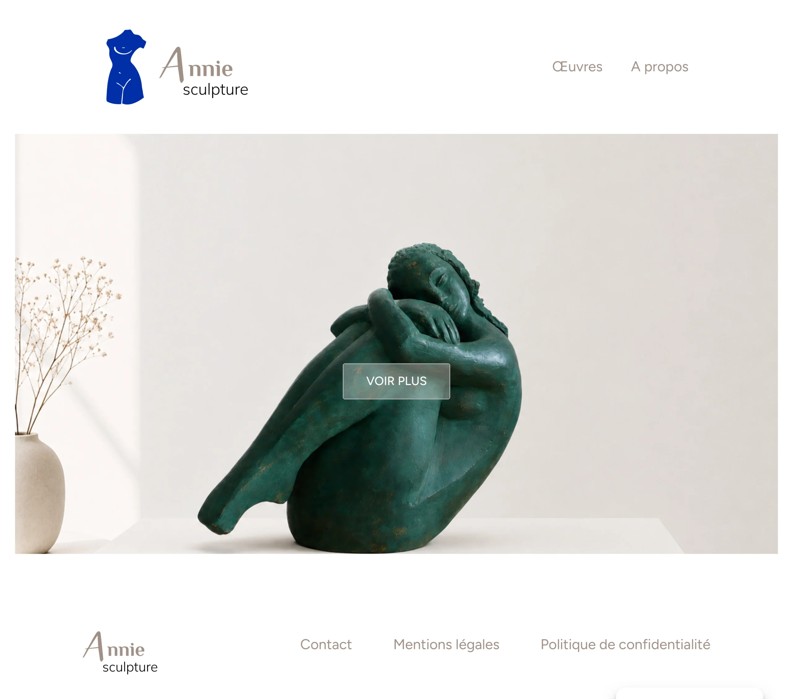 Site d'Annie Sculpture après la refonte