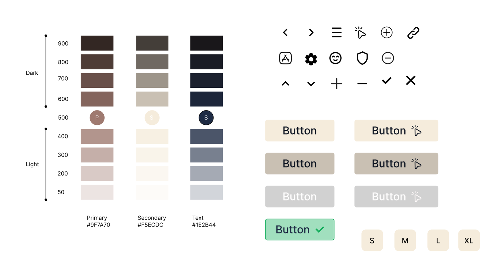 Extrait du design system Euno