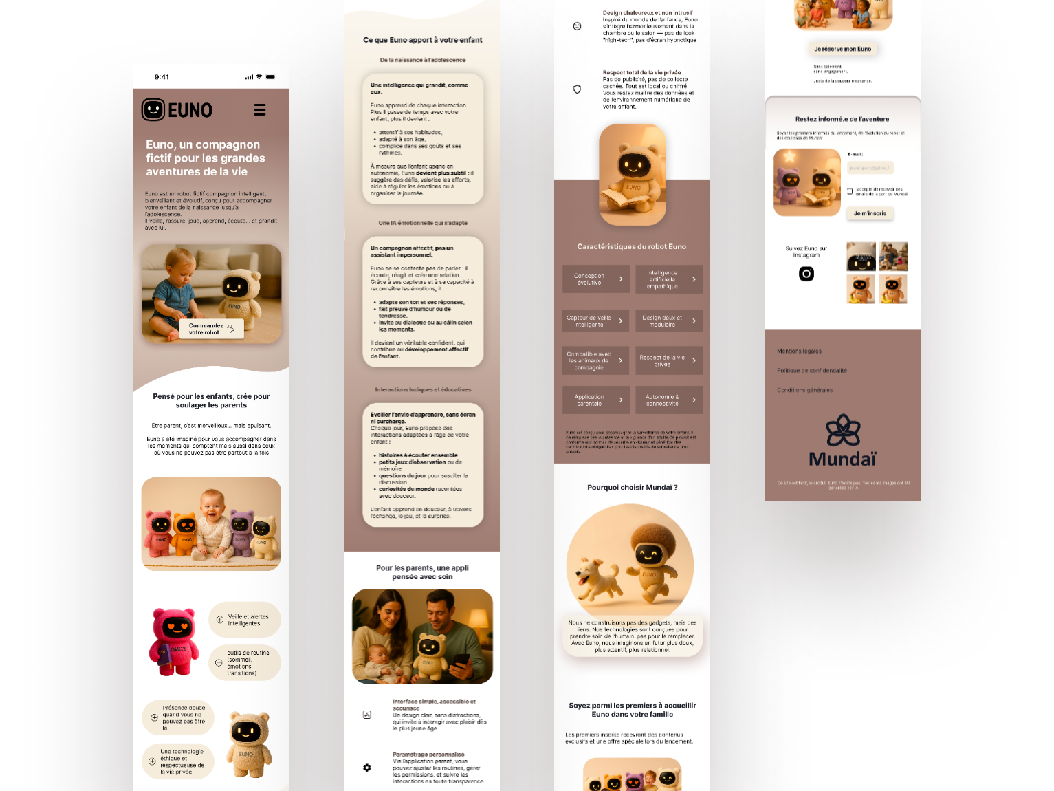 Page d'accueil du site Euno