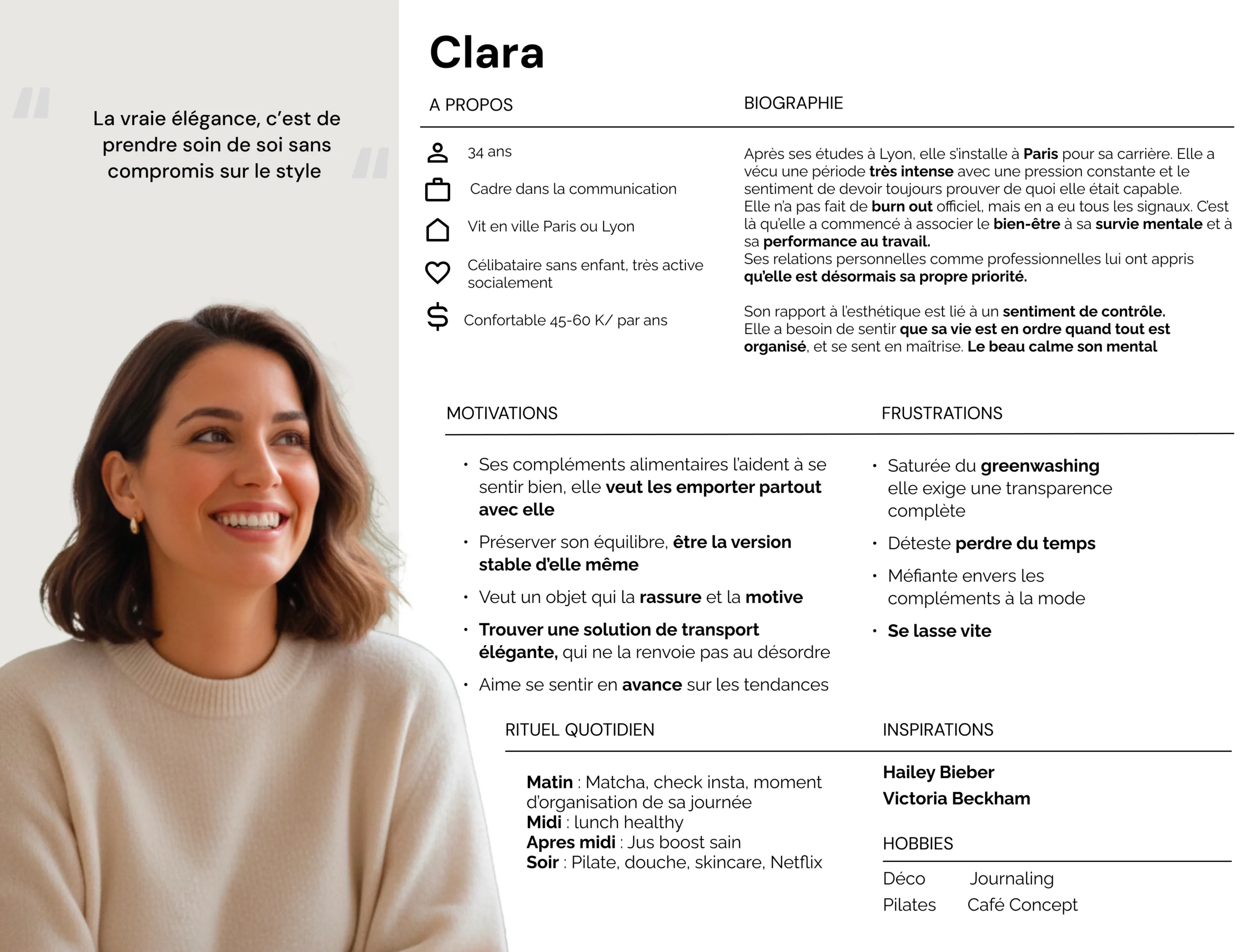 Persona cœur de cible : Clara